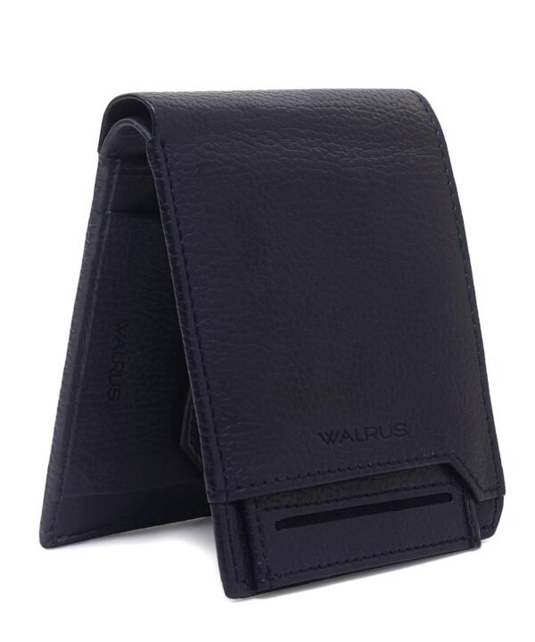 Walrus Blue Color Nature Friendly Vegan Leather Bi Fold Bi Fold Men Wallet