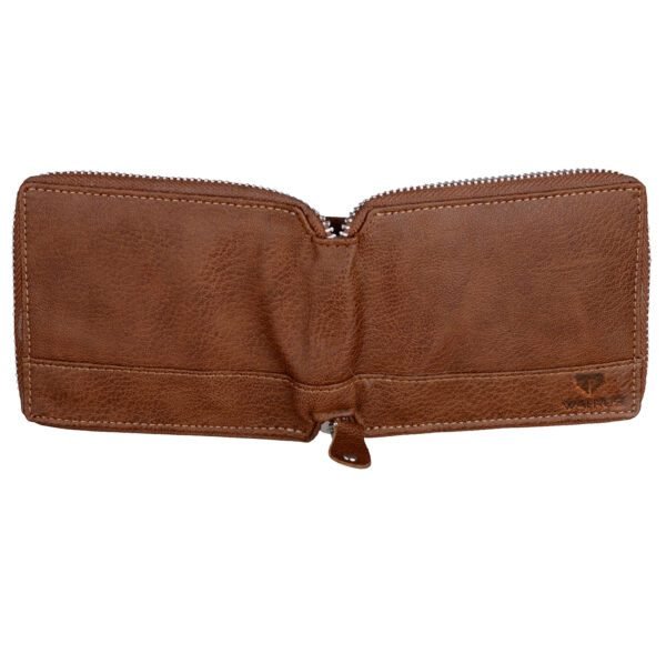 Walrus Zipper IV Brown Nature Friendly Vegan Leather Zipper Men Wallet