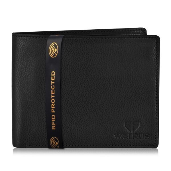 Walrus Duke V Black Nature Friendly Vegan Leather Bi Fold Men Wallet