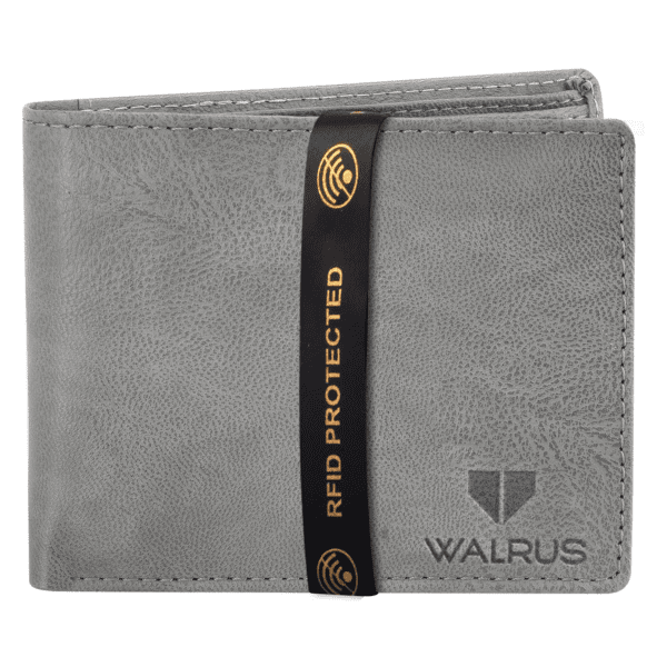 Walrus Brye Grey Nature Friendly Vegan Leather Bi Fold Men Wallet