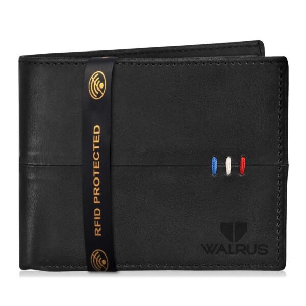 Walrus Daniel Black Nature Friendly Vegan Leather Bi Fold Men Wallet