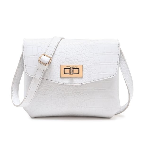 Walrus Croco White color Vegan Leather Women Mini Handbag