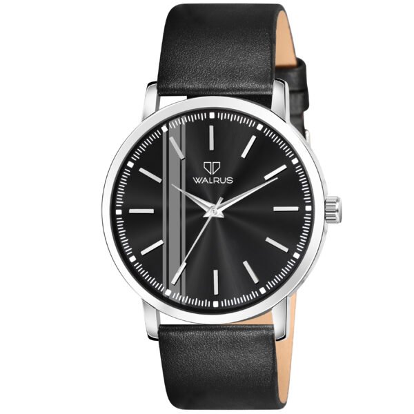 Walrus Black Dial Analog Leather Strap Wrist Watch For Men