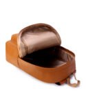 Walrus Veteran II Series Tan Vegan Leather Backpack with Top Handle Professional and Casual Use and Suitable for 15-Inch Laptop, Unisex