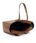 Walrus Aristocrat Series Tan Vegan Leather Women TOTE Handbag with 2 Handle | Women's Work & Travel Bag | Tan | 2 Handles | Inner Pockets | Stylish Everyday Carry | Professional & Casual Chic