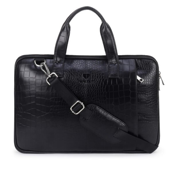 Walrus Animal III Series Black Vegan Leather 14 Inch Laptop Messenger Bag