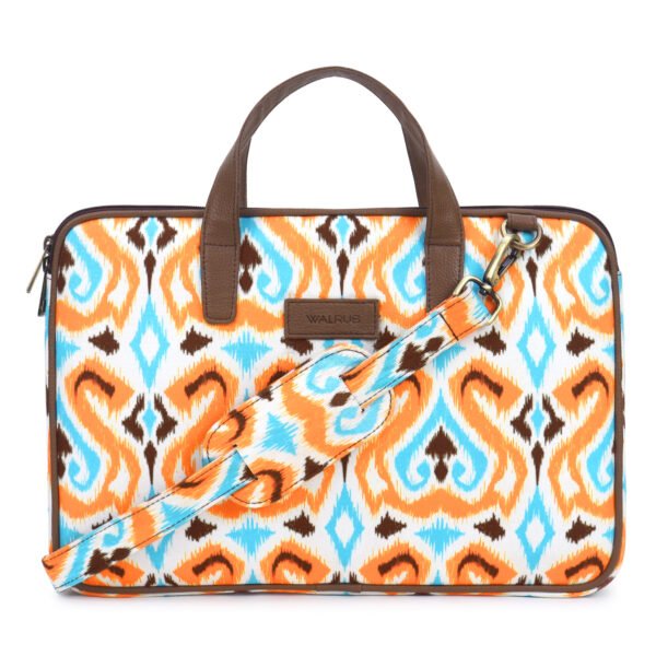 Walrus ART Series Multicolor Printed Bonded Canvas Fabric Laptop Messenger Bag | Fits 15 Inches Laptops | Unisex Design - Perfect for Professional & Casual Laptop Office Bag for Men & Women