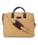 Walrus Canvas Series Tan Canvas Fabric Laptop Messenger Bag | 15 Inches | Handmade Unisex Design with Outer Zip Pocket- Perfect for Professional & Casual Laptop Office Bag for Men & Women