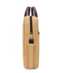 Walrus Canvas Series Tan Canvas Fabric Laptop Messenger Bag | 15 Inches | Handmade Unisex Design with Outer Zip Pocket- Perfect for Professional & Casual Laptop Office Bag for Men & Women