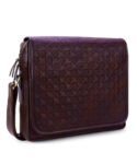 Walrus Brand Morgan Series Messenger Bag – Magnetic Flap, Main Compartment with Tablet Sleeve, Inner & Outer Zip Pockets – Multi-Purpose Shoulder Bag for Men & Women – 22x26x6 cm – Brown Color