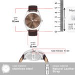 Walrus Men’s Analog Watch - Brown Dial 38.5mm, Brown Vegan Leather Strap 22mm, Stylish & Modern Style | Old Money Style Watch | Perfect for Formal and Casual Wear- Perfect for Gift