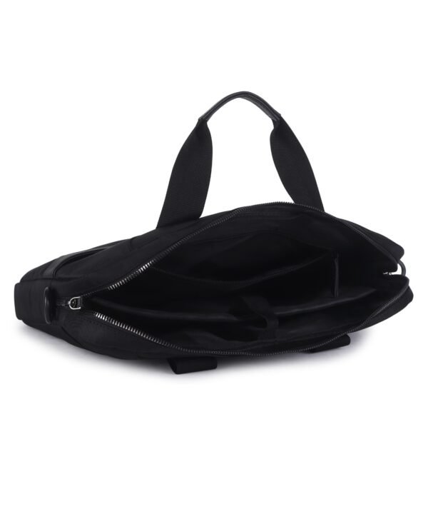 Walrus Hydra Series Black Laptop Bag – Secure Zip Closure, Dedicated Laptop Compartment, Detachable Strap – Perfect for Daily Commutes & Travel – Vegan Leather – 40x27x4.5 cm