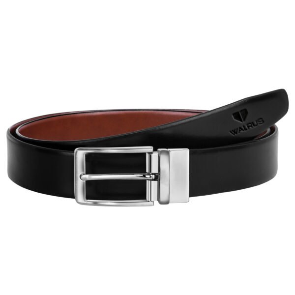 Walrus MC Dual-Side Belt, 2-in-1 Reversible Design Brown & Black, Premium Leather, Rotating Buckle, Formal & Casual Use, Warranty Protected
