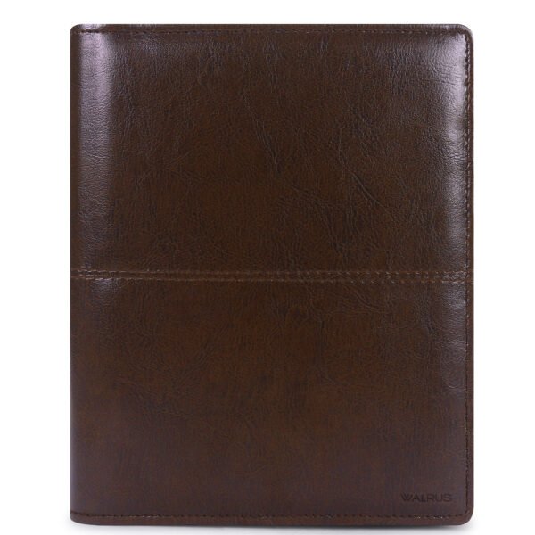 Walrus Bonded Vegan Leather Vet VII Series Brown Car Document Holder Owner Manual, Document Storage for Registration & Insurance Card, Driving Licence, RC Book