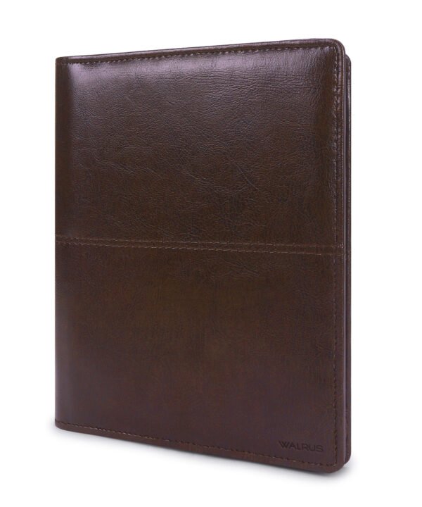Walrus Bonded Vegan Leather Vet VII Series Brown Car Document Holder Owner Manual, Document Storage for Registration & Insurance Card, Driving Licence, RC Book