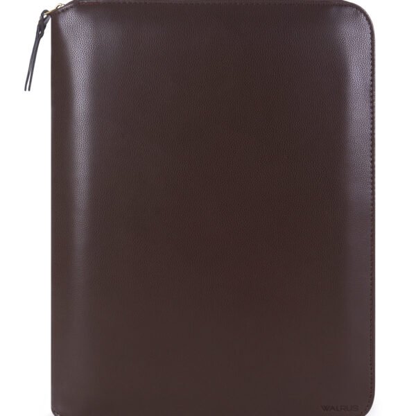 Walrus Vegan Leather Duke Series Brown Office folder for Multifunctional 24 File Sleeve for Home, Office, and School Use: Holds A4 Professional Files and Folders, Certificates, and Legal-Size Documents