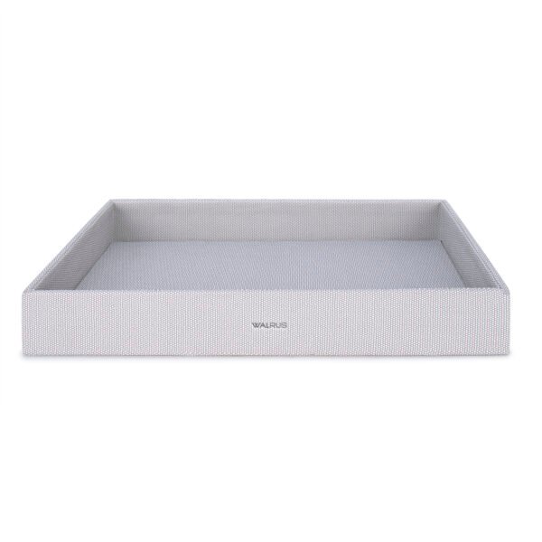 Walrus Faux Leather Tray Organizer with Wooden Base – Rectangular Desk Storage Box for Keys, Watches, Mobile Phones, Jewellery, Coins, Office Supplies & Cosmetics