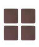 Walrus Premium Combo – Faux Leather Tray Organizer, Wooden Tissue Box & Coaster Set | Desk Organizer for Office/Home | Multipurpose Storage & Dining Table Accessories (Set of 4)