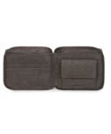 Walrus Roady II Grey Zip Wallet – Vegan Leather, 2 Currency Pockets, Coin Flap, 4 Card Slots, Hidden Pockets, Slim & Stylish Wallet for Men