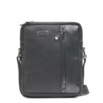 Walrus Hydra III Series Black Side Bag for Men & Women | Fabric & Vegan Leather Crossbody with 1 Main Compartment & 3 Zip Pockets | Unisex Sling Bag for Office, Travel & Daily Use