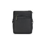 Walrus Hydra III Series Black Side Bag for Men & Women | Fabric & Vegan Leather Crossbody with 1 Main Compartment & 3 Zip Pockets | Unisex Sling Bag for Office, Travel & Daily Use