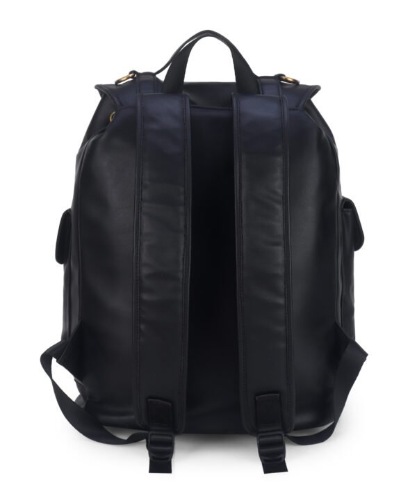 Walrus Wanderlust Black Vegan Leather BackPack Bag – Magnetic Flap Closure, 1 Main Compartment, Organizer Pockets, Stylish Work