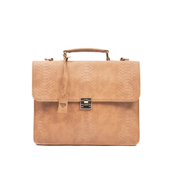 Walurs Majestic Series Handbag for Women | Vegan Leather Tote Bag with Push Lock Closure, 2 Main Compartments, iPad Padded Pocket, 1 Top Handle, Detachable Sling Strap | Office & Casual Use | Beige