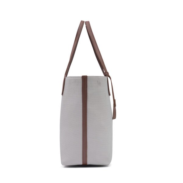 Walurs Oxford III  Grey & Brown Tote for Women – Premium Vegan Leather, Hook Closure, Large Main Compartment – Stylish & Practical Bag for Work, Travel & Casual Use