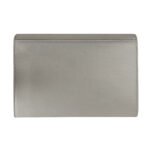 Walurs Feb Series Vegan Leather Clutch for Women | Flap Magnetic Closure, Silver Chain Strap, Zipper Pocket | Evening, Party, Wedding Purse | Champagne Grey