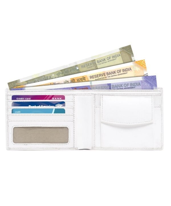 Walrus White Color Nature Friendly Vegan Leather Bi Fold Bi Fold Men Wallet