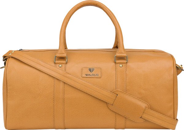 Walrus Animal II Series Beige Vegan Leather Travelling Duffle Bag