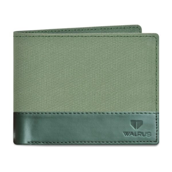 Walrus Zeus II Green Nature Friendly Vegan Leather Bi Fold Men Wallet