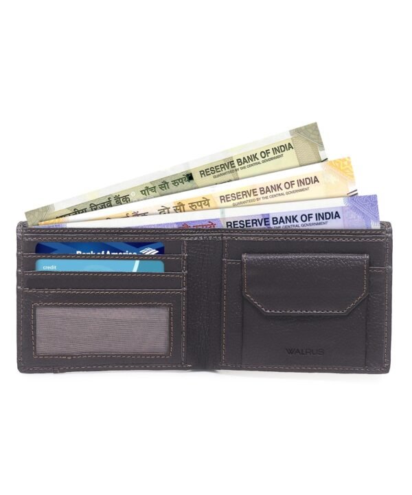 Walrus Brown Color Nature Friendly Vegan Leather Bi Fold Bi Fold Men Wallet