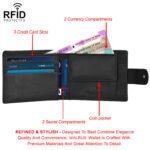 Walrus Black Color Premium Genuine Leather Bi Fold Bi Fold Men Wallet