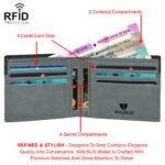 Walrus Zeus Grey Nature Friendly Vegan Leather Bi Fold Men Wallet