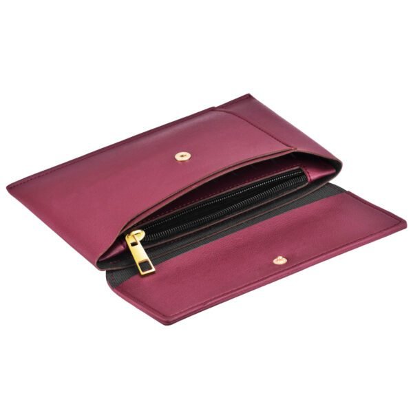 Walrus Colors II Series Maroon Vegan Leather Women Clutch with Addition Sleeve Pouch Insert