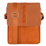Walrus Classic Gold Silver Synthetic Leather Sling Bag