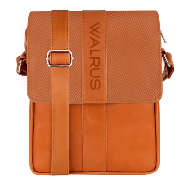 Walrus Classic Gold Silver Synthetic Leather Sling Bag