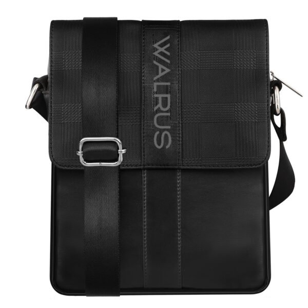 Walrus Classic Series Black Synthetic Leather Sling Bag