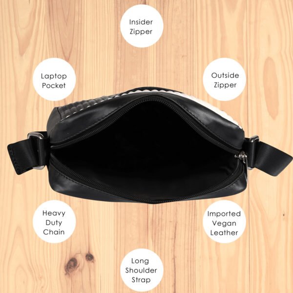 Walrus Stripes Series White Vegan Leather Sling Bag