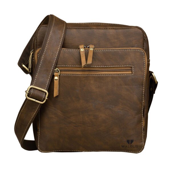 Walrus Mason Series Brown Vegan Leather Sling Bag