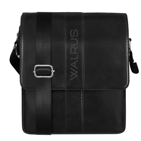 Walrus Classic Series Black Synthetic Leather Sling Bag