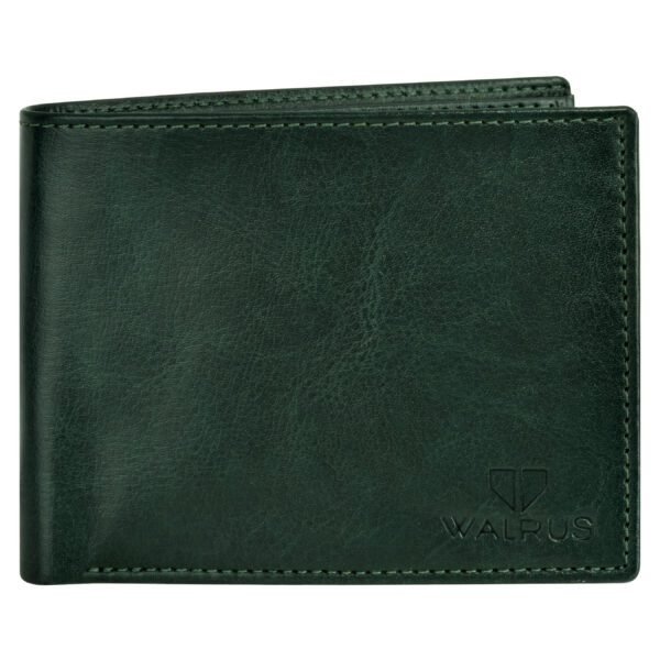 Walrus Green Color Nature Friendly Vegan Leather Bi Fold Bi Fold Men Wallet