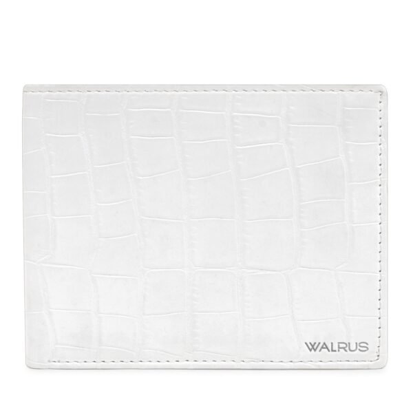 Walrus White Color Nature Friendly Vegan Leather Bi Fold Bi Fold Men Wallet