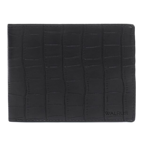 Walrus Black Color Nature Friendly Vegan Leather Bi Fold Bi Fold Men Wallet