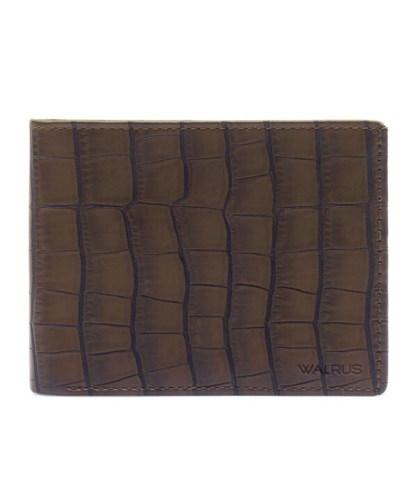Walrus Brown Color Nature Friendly Vegan Leather Bi Fold Bi Fold Men Wallet