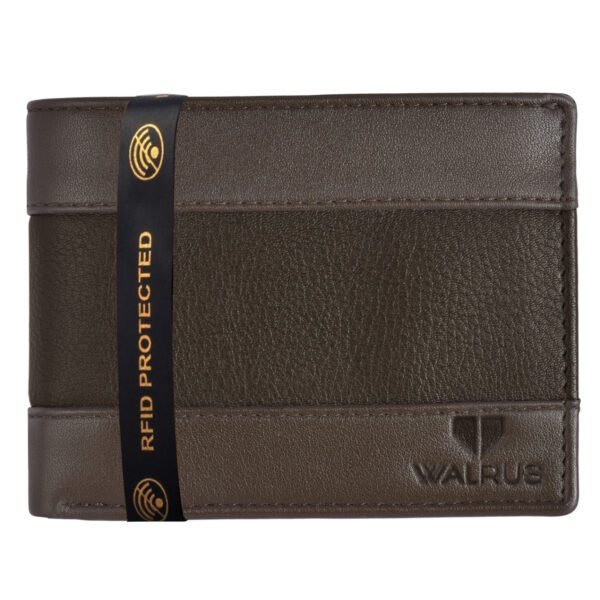 Walrus Brown Color Nature Friendly Vegan Leather Bi Fold Bi Fold Men Wallet