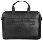 Walrus Croco Series Black Synthetic Leather 15.6 Inch Laptop Messenger Bag With Laptop Compartment