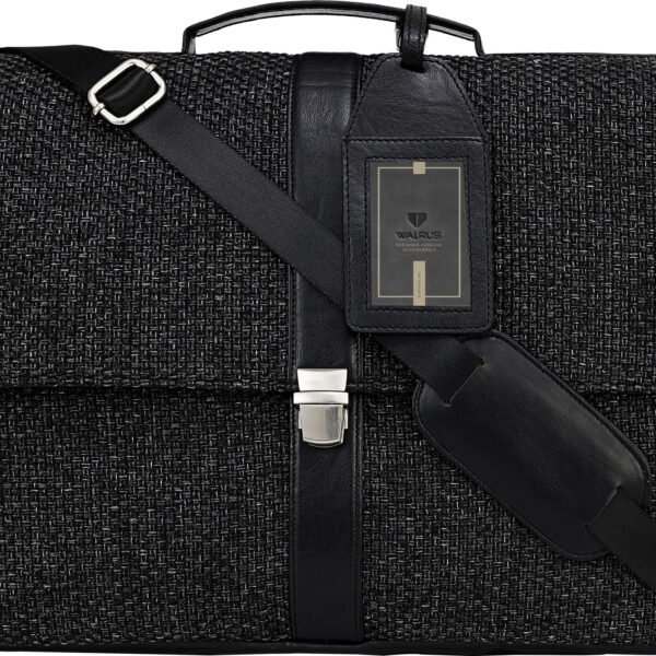 Walrus Fusion Series Black Knitted Fabric 15.6 Inch Laptop Messenger Bag With Laptop Compartment