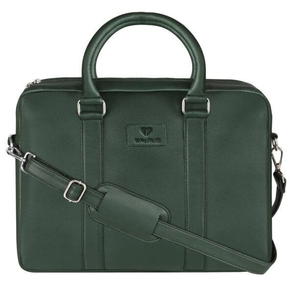 Walrus Elite Series Green Vegan Leather 15.6 Inch Laptop Messenger Bag With Laptop Compartment